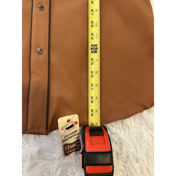 RARE NWT H Bar C El Dorado Western Shirt Men’s S 14½” Copper Brown Embroidered - Picture 9 of 13